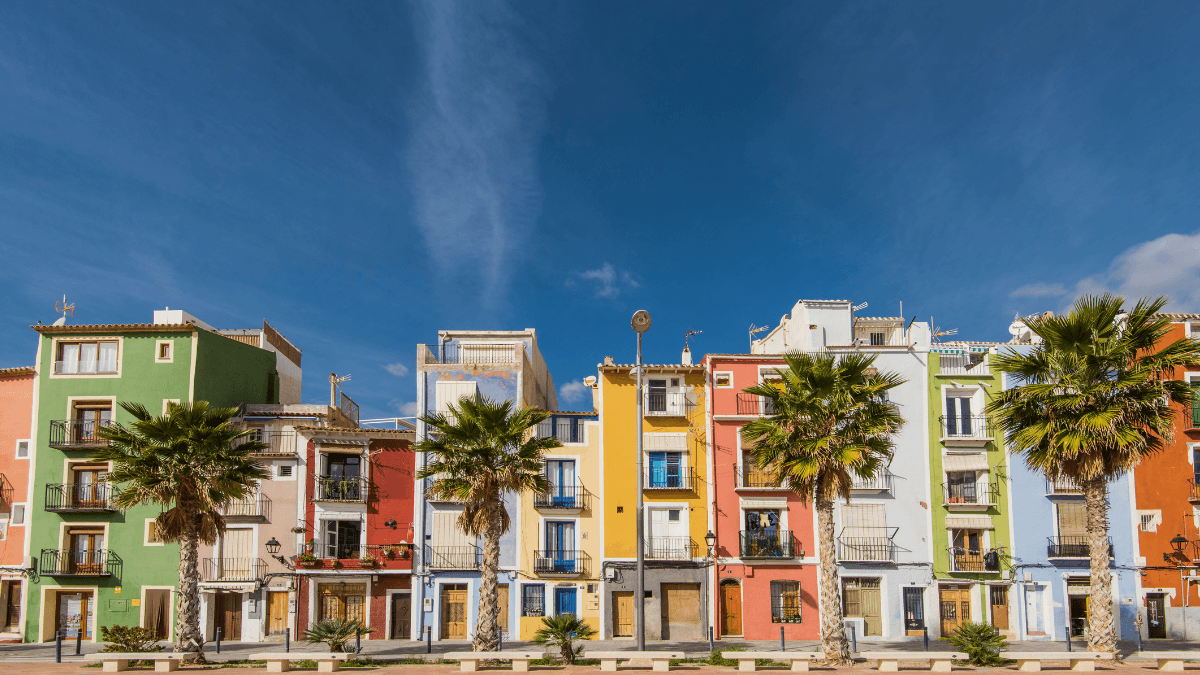 Villajoyosa maisons colorées région de Valence Espagne